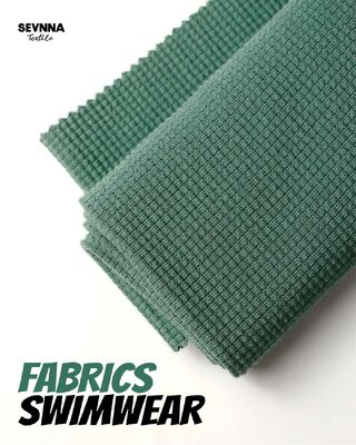 Kain renang bertekstur tinggi dengan 95% kapas organik dan 5% spandek untuk ketahanan warna yang tinggi