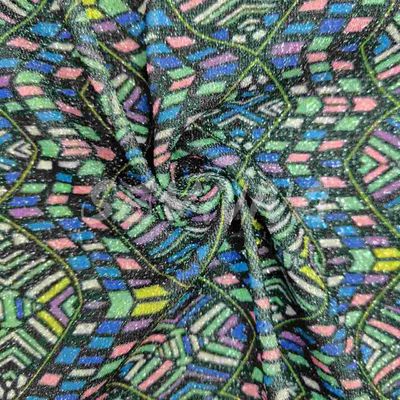 Kain rajutan ganda yang lembut dan nyaman dengan poly dan logam daur ulang untuk dipakai musim panas/musim gugur