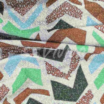 High Density Double Knit Fabric 70% Poly Daur Ulang 20% Metallic 10% EL Dan Gaya Jacquard