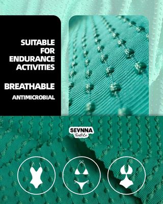 Kandungan bahan Nylon Daur Ulang yang ramah lingkungan 88% Nylon Daur Ulang 12%Spandex Strip Konstruksi untuk Pakaian Aktif Berkelanjutan