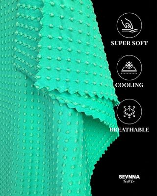 Kandungan bahan Nylon Daur Ulang yang ramah lingkungan 88% Nylon Daur Ulang 12%Spandex Strip Konstruksi untuk Pakaian Aktif Berkelanjutan