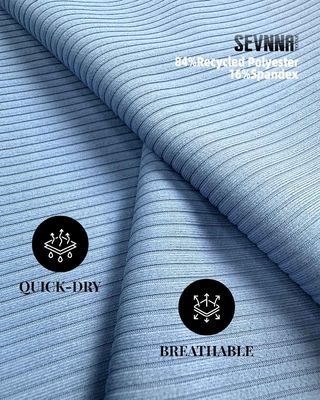 84% Polyester Daur Ulang 16% Spandex Kandungan Polyester Spandex Kain Warna Disesuaikan Untuk Kebutuhan Anda