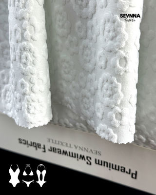 Kain renang bertekstur 95% Polyester Daur Ulang Tahan Klorin Tinggi