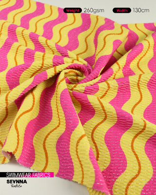 Kain Baju Renang Daur Ulang yang ramah lingkungan dengan 78% Nylon Daur Ulang 5% Perak Metallik dan 17% Spandex