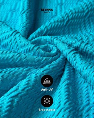 UPF 50+ Textured Swim Fabric with High Chlorine Resistance and 93% Recycled Nylon for Durable Swimwear