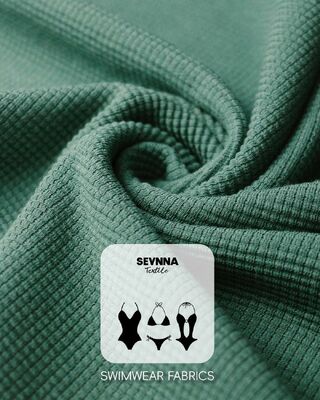 Kain renang bertekstur tinggi dengan 95% kapas organik dan 5% spandek untuk ketahanan warna yang tinggi