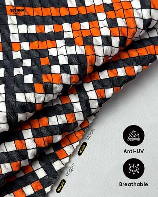 Kain renang bertekstur dengan ketahanan warna tinggi dengan perlindungan matahari UPF 50+ dan 95% nilon daur ulang