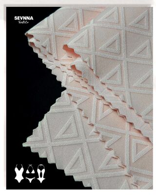 Kain Bra Olahraga Premium dengan Nylon Daur Ulang 83% + 17% Spandex, Berat 215gm dan Konstruksi Tanpa Jahit untuk kenyamanan maksimal