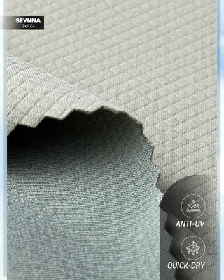 260gm Polyester Daur Ulang Jacquard Gaya Kain Double Knit untuk Produk Tekstil Nyaman dan awet