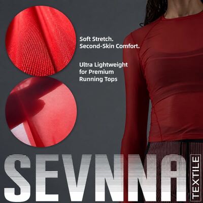 75GSM UPF 30+ Ultra Lightweight PA LYCRA SPORT Stretch Fabric untuk Running Tops SP7915