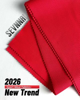 Kain Rajut Activewear Gaya Atletik 265-270gsm Merah untuk Bisnis Pakaian