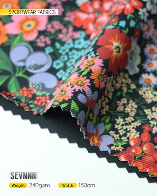 Kain Bersepeda yang Water Repellent dengan 45% Polyester + 35% Nylon + 20% Spandex dan 240 GSM Berat untuk Pakaian Bersepeda