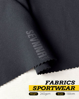 Kain Yoga 260gsm dengan Spandex Poliester Daur Ulang Anti Bau dan Elastis untuk Pakaian Aktif
