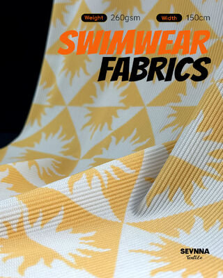 Kain Renang Bertekstur 260gsm Tahan Klorin Tinggi UPF 50+ untuk Pakaian Renang Tahan Lama